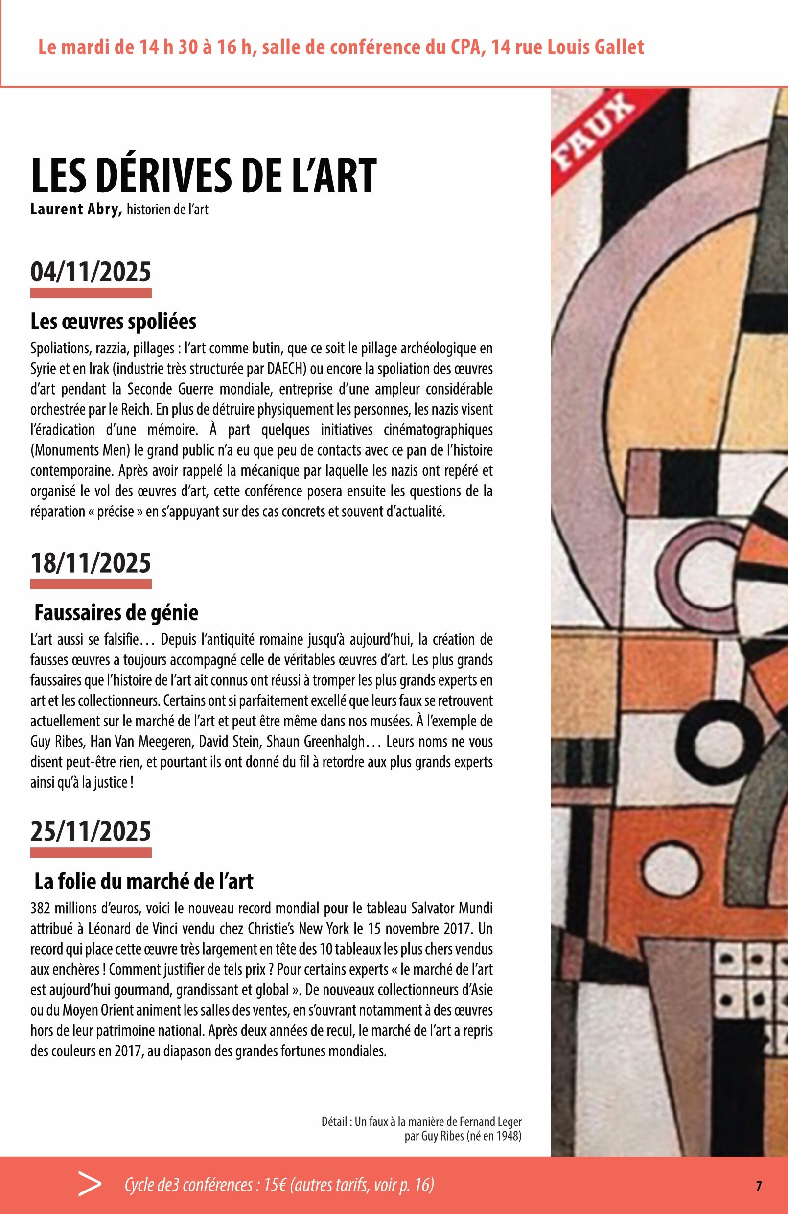 CYCLE : DU SCANDALE DANS L’ART