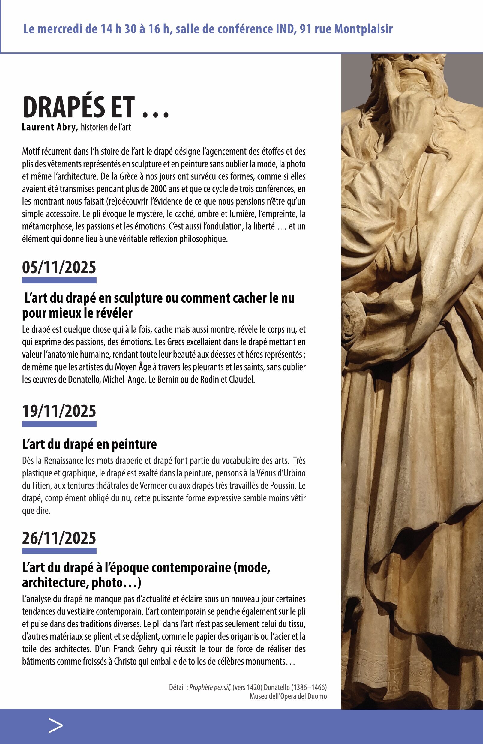 CYCLE : DRAPÉS…ET VANITÉS